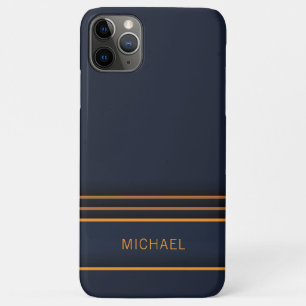 Chic Modern Navy Blue Gold Persoonlijke naam Case-Mate iPhone Case