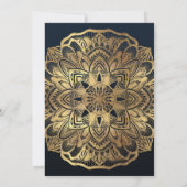 Chic Modern Navy Blue Mandala Kaart (Achterkant)
