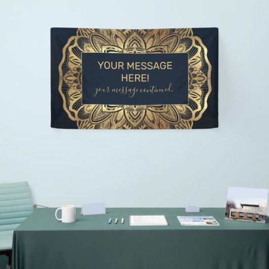 Chic Modern Navy Blue Mandala Spandoek (Beurs)