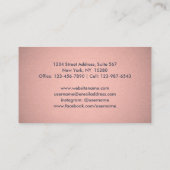 Chic Modern Navy en Roze Chevron Faux Folie Visitekaartje (Achterkant)