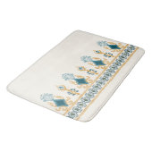 Chic Modern Neutral Blauwgroen Blue Ikat Tribal Pa Badmat (Gekanteld)