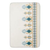 Chic Modern Neutral Blauwgroen Blue Ikat Tribal Pa Badmat (Voorkant Verticaal)