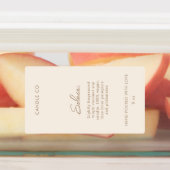 Chic Modern Neutral Cream Kleur Kaars Product Labels (Aangebracht)