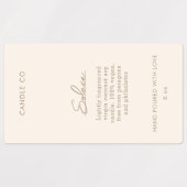 Chic Modern Neutral Cream Kleur Kaars Product Labels (Design 1)