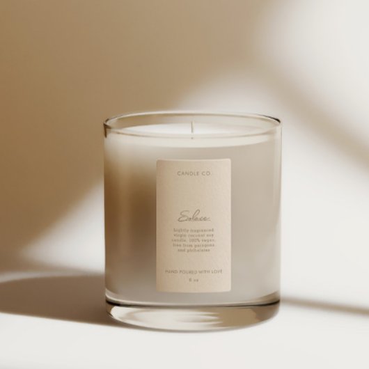Chic Modern Neutral Cream Kleur Kaars Product Labels
