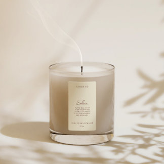 Chic Modern Neutral Cream Kleur Kaars Product Labels