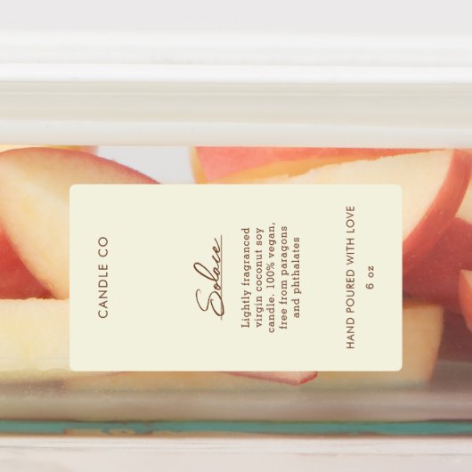 Chic Modern Neutral Cream Kleur Kaars Product Labels (Aangebracht)