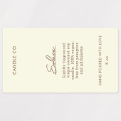 Chic Modern Neutral Cream Kleur Kaars Product Labels (Design 1)