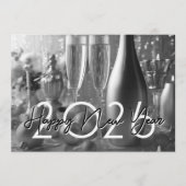 Chic Modern New Year's Eve Party Kaart (Voorkant)