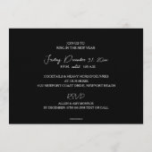 Chic Modern New Year's Eve Party Kaart (Achterkant)