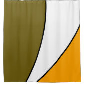 Chic Modern Olive Bold Yellow White Abstracte e-ma Douchegordijn (Voorkant)