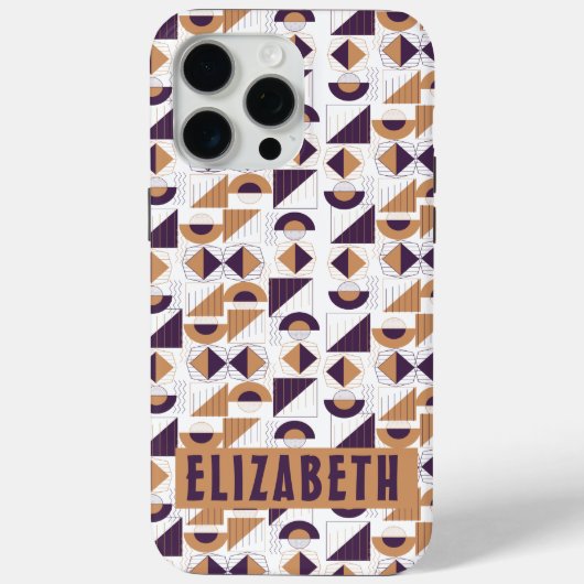 Chic modern Paars en gouden abstract Patroon Case-Mate iPhone Case (Achterkant)