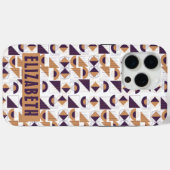 Chic modern Paars en gouden abstract Patroon Case-Mate iPhone Case (Achterkant (horizontaal))
