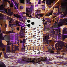 Chic modern Paars en gouden abstract Patroon