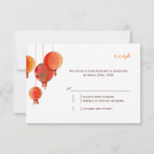 Chic Modern Paper Lantern Wedding RSVP Kaartje (Voorkant)