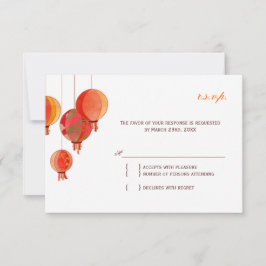 Chic Modern Paper Lantern Wedding RSVP Kaartje