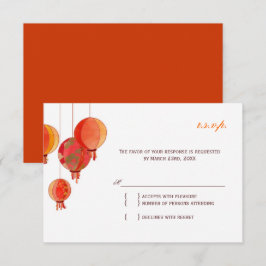 Chic Modern Paper Lantern Wedding RSVP Kaartje