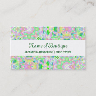 Chic Modern Pastel Abstract Floral Boutique Visitekaartje