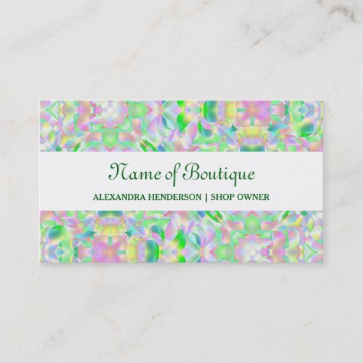 Chic Modern Pastel Abstract Floral Boutique Visitekaartje (Voorkant)