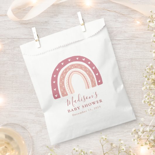 Chic Modern Pastel Roze Baby shower Bedankzakje (Geknipt)