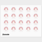 Chic Modern Pastel Roze Baby shower Ronde Sticker (Vel)