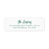 Chic modern penseelscript Legible Emerald Address Etiket (Voorkant)