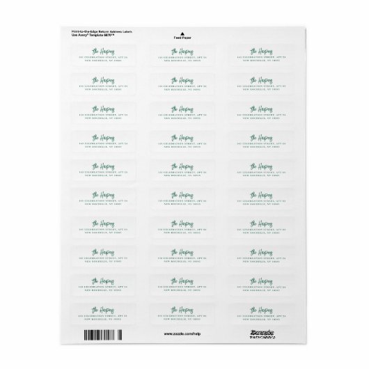 Chic modern penseelscript Legible Emerald Address Etiket (Full Sheet)