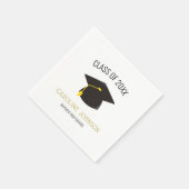 Chic Modern Pet & Tassel Zwart Goud Afstuderen Servet (Hoek)