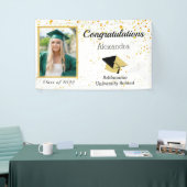 Chic Modern Photo afstuderen klasse 2022 Spandoek (Beurs)