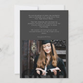 Chic Modern Photo Charcoal Graduation Aankondiging (Achterkant)