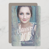 Chic Modern Photo Class of 2015 Afstuderen Invite Kaart (Voorkant / Achterkant)