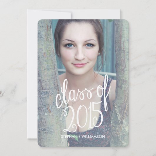 Chic Modern Photo Class of 2015 Afstuderen Invite Kaart (Voorkant)