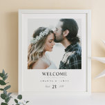 Chic Modern Photo Weddenschap Rehearsal Dinner Wel Poster<br><div class="desc">Deze simpele, chic foto bruiloft repetitieve sjabloon voor welkomstgebarentaal bevat een schoon, modern design. Pas het aan met uw favoriete foto en maak het uniek van u! U kunt de tekst gemakkelijk uitgeven eveneens om uw smaak aan te passen, en u kunt de doopvont en de kleur van de tekst...</div>