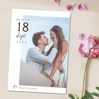 Chic Modern Photo Wedding Save the Date Magnetische Uitnodiging