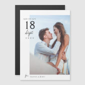 Chic Modern Photo Wedding Save the Date Magnetische Uitnodiging (Voorkant / Achterkant)
