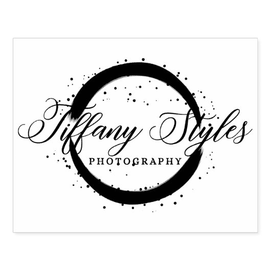 Chic Modern Photography Studio Company Logo Custom Rubberstempel (Afrduk)