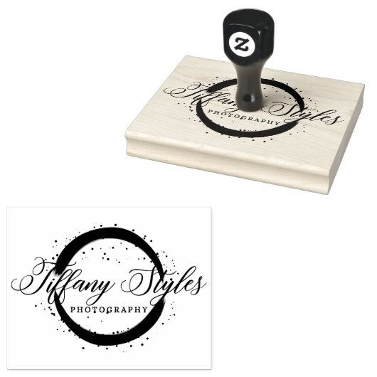 Chic Modern Photography Studio Company Logo Custom Rubberstempel (Gestempeld)
