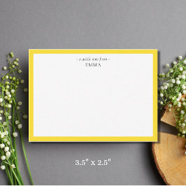 Chic Modern Pineappel Yellow Correspondentie Notitiekaartje