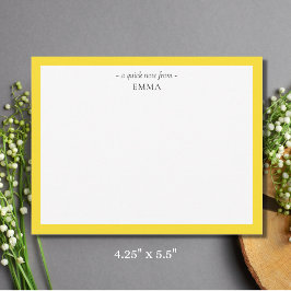 Chic Modern Pineappel Yellow Correspondentie Notitiekaartje