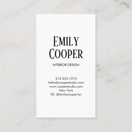 Chic Modern Polka Dot Zwart & Wit Visitekaartje (Achterkant)