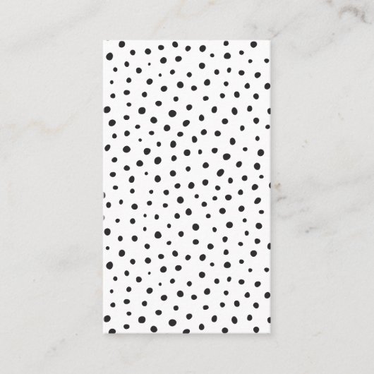 Chic Modern Polka Dot Zwart & Wit Visitekaartje (Voorkant)