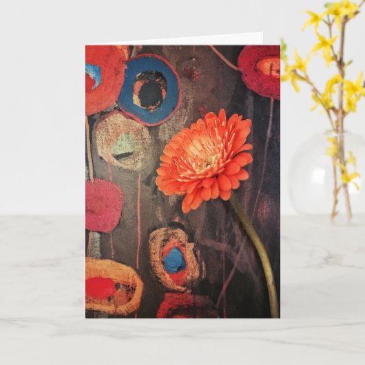 Chic Modern Poppies Verjaardagswensen Kaart (Gele Bloem)