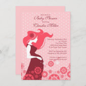 Chic Modern Pregnant Mam Baby shower Kaart (Voorkant / Achterkant)