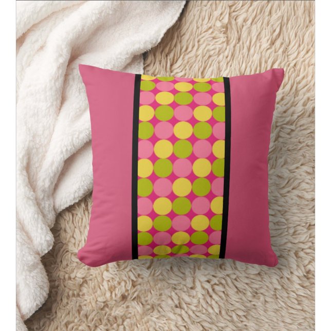 Chic Modern Rasberry Polka Dot Sierkussen (Raspberry Throw Pillow Perfect for Home or Dorm )