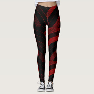 chic modern red/black chevons leggings