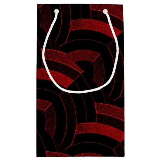 chic modern red/black chevrons klein cadeauzakje (Achterkant)