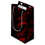 chic modern red/black chevrons klein cadeauzakje (Voorkant Gekanteld)
