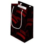 chic modern red/black chevrons klein cadeauzakje (Achterkant Gekanteld)