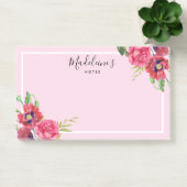 Chic Modern Red en Roze Flowers Blush Background Post-it® Notes (Kantoor)