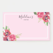 Chic Modern Red en Roze Flowers Blush Background Post-it® Notes (Voorkant)